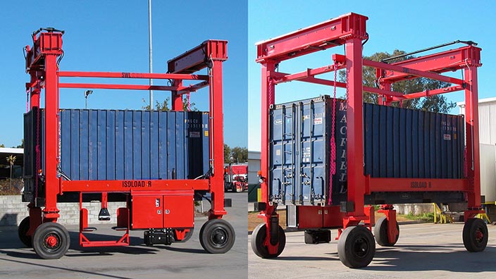 Isoloader Econolifter Straddle Carrier has a 1-high chain-lift model for low-cost operations